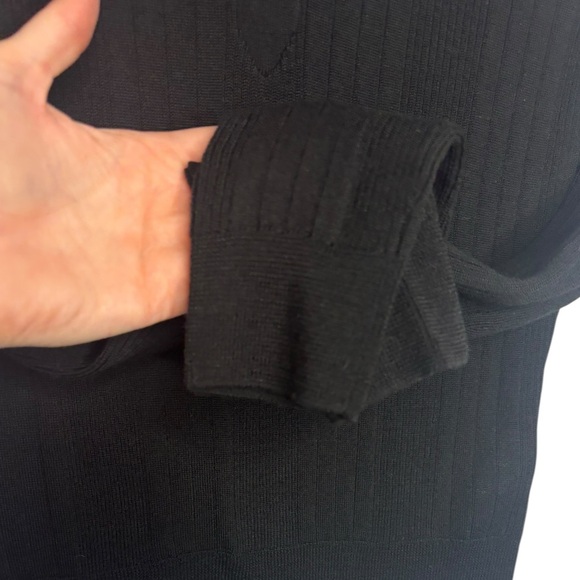 REFORMATION Hermia Regenerative Merino Polo In Black Size XS Ribbed Tight Fit - Picture 6 of 11